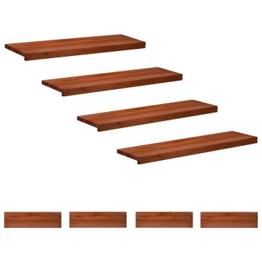 vidaXL Σκαλοπάτια 8 τεμ. 100 x 25 x 2 cm Καφέ Στερεό ξύλο οξιάς