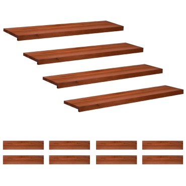vidaXL Σκαλοπάτια 12 τεμ. 110 x 30 x 2 cm Καφέ Στερεό ξύλο οξιάς