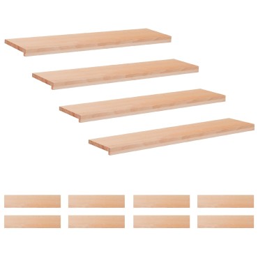 vidaXL Σκαλοπάτια 12 τεμ. 110 x 25 x 2 cm Φυσικό Στερεό ξύλο οξιάς