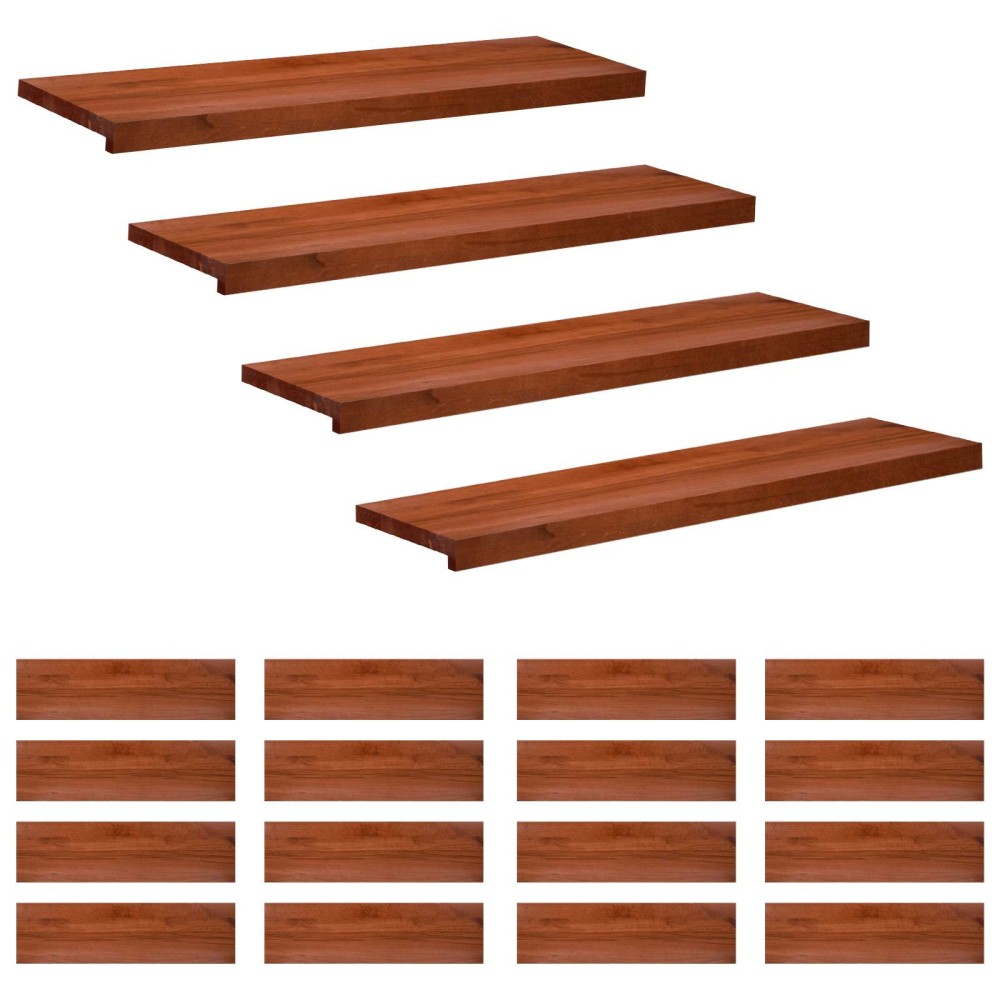 vidaXL Σκαλοπάτια 20 τεμ. 90 x 25 x 2 cm Καφέ Στερεό ξύλο οξιάς