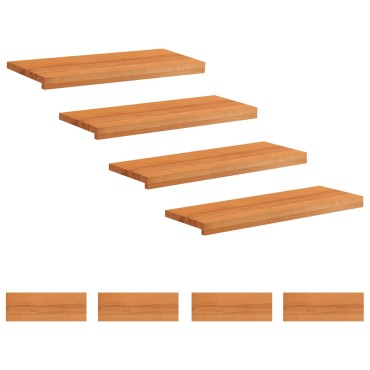 vidaXL Σκαλοπάτια 8 τεμ. 80 x 25 x 2 cm Ανοιχτό καφέ Στερεό ξύλο οξιάς