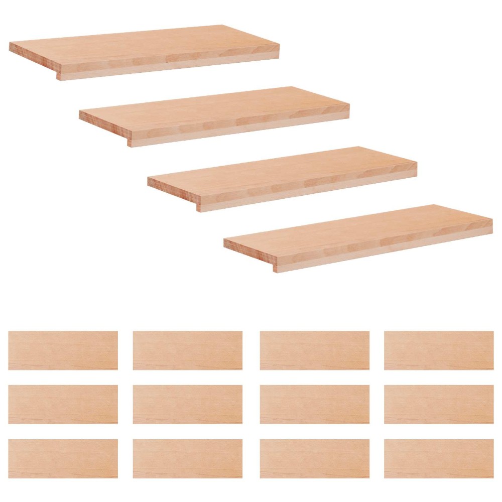vidaXL Σκαλοπάτια 16 τεμ. 80 x 25 x 2 cm Φυσικό Στερεό ξύλο οξιάς