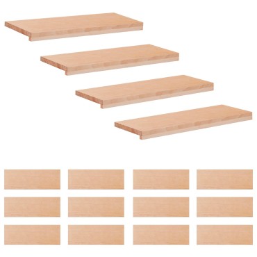 vidaXL Σκαλοπάτια 16 τεμ. 80 x 25 x 2 cm Φυσικό Στερεό ξύλο οξιάς