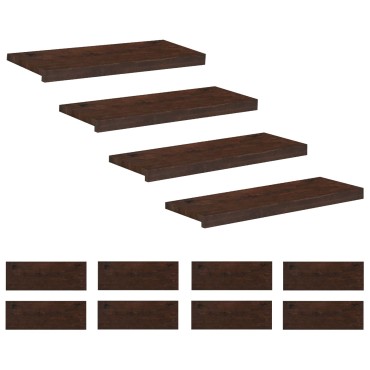 vidaXL Σκαλοπάτια 12 τεμ. 80 x 25 x 2 cm Σκούρο Καφέ Στερεό ξύλο οξιάς