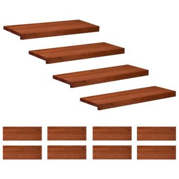 vidaXL Σκαλοπάτια 12 τεμ. 80 x 25 x 2 cm Καφέ Στερεό ξύλο οξιάς