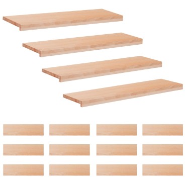 vidaXL Σκαλοπάτια 16 τεμ. 100 x 25 x 2 cm Φυσικό Στερεό ξύλο οξιάς