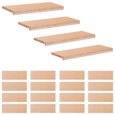 vidaXL Σκαλοπάτια 20 τεμ. 80 x 25 x 2 cm Φυσικό Στερεό ξύλο οξιάς