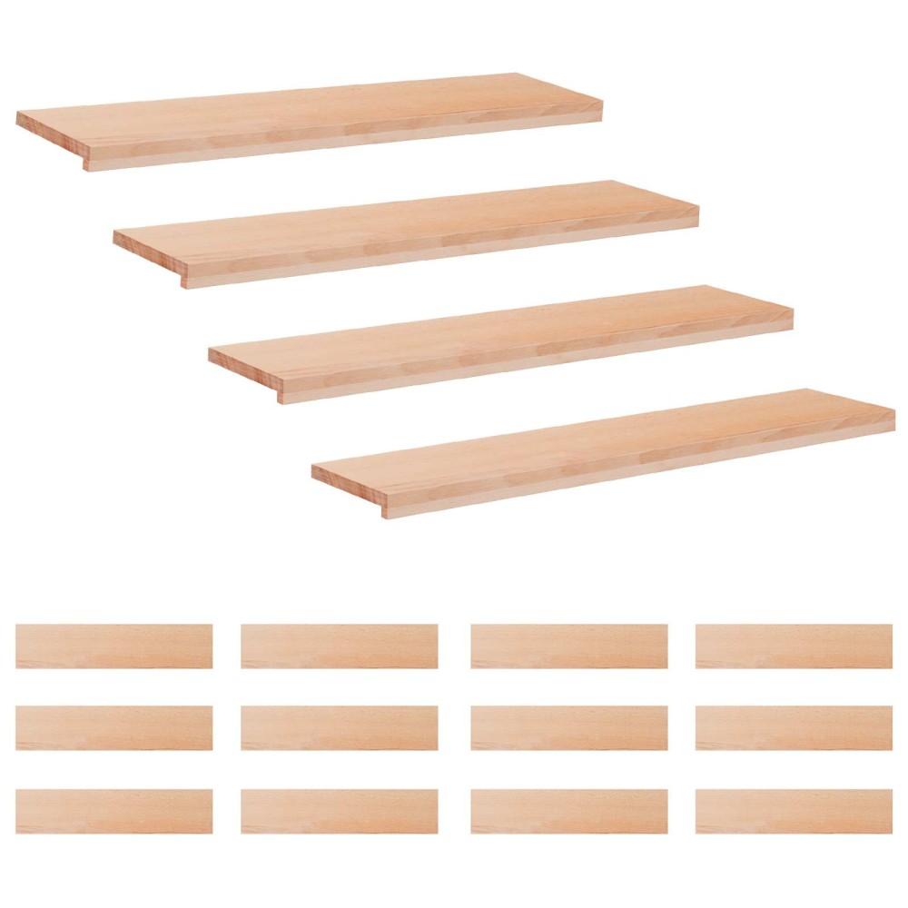 vidaXL Σκαλοπάτια 16 τεμ. 120 x 30 x 2 cm Φυσικό Στερεό ξύλο οξιάς
