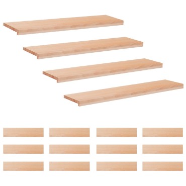vidaXL Σκαλοπάτια 16 τεμ. 120 x 30 x 2 cm Φυσικό Στερεό ξύλο οξιάς