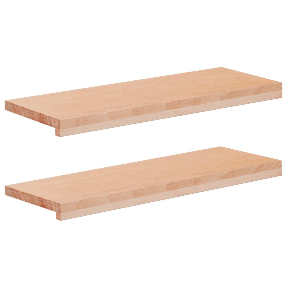 vidaXL Παράθυρα 2 τμχ. Φυσικό 70 x 30 x 2 cm Στερεό ξύλο οξιάς
