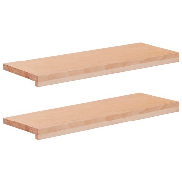 vidaXL Παράθυρα 2 τμχ. Φυσικό 70 x 30 x 2 cm Στερεό ξύλο οξιάς