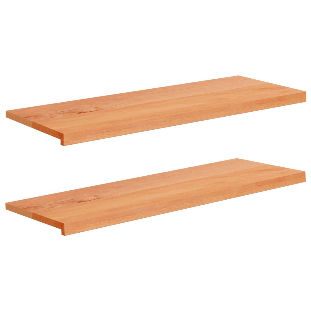 vidaXL Παράθυρα 2 τμχ. Λακαρισμένο 120 x 40 x 2 cm Στερεό ξύλο οξιάς