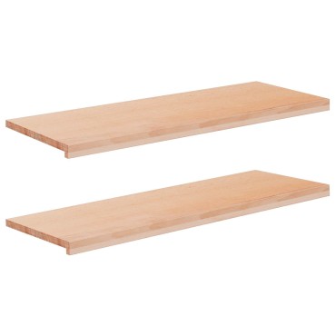 vidaXL Παράθυρα 2 τμχ. Φυσικό 110 x 40 x 2 cm Στερεό ξύλο οξιάς