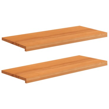 vidaXL Παράθυρα 2 τμχ. Ανοιχτό καφέ 100 x 40 x 2 cm Στερεό ξύλο οξιάς