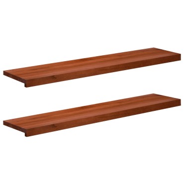 vidaXL Παράθυρα 2 τμχ. Καφέ 120 x 30 x 2 cm Στερεό ξύλο οξιάς