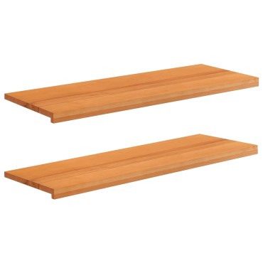 vidaXL Παράθυρα 2 τμχ. Ανοιχτό καφέ 110 x 40 x 2 cm Στερεό ξύλο οξιάς
