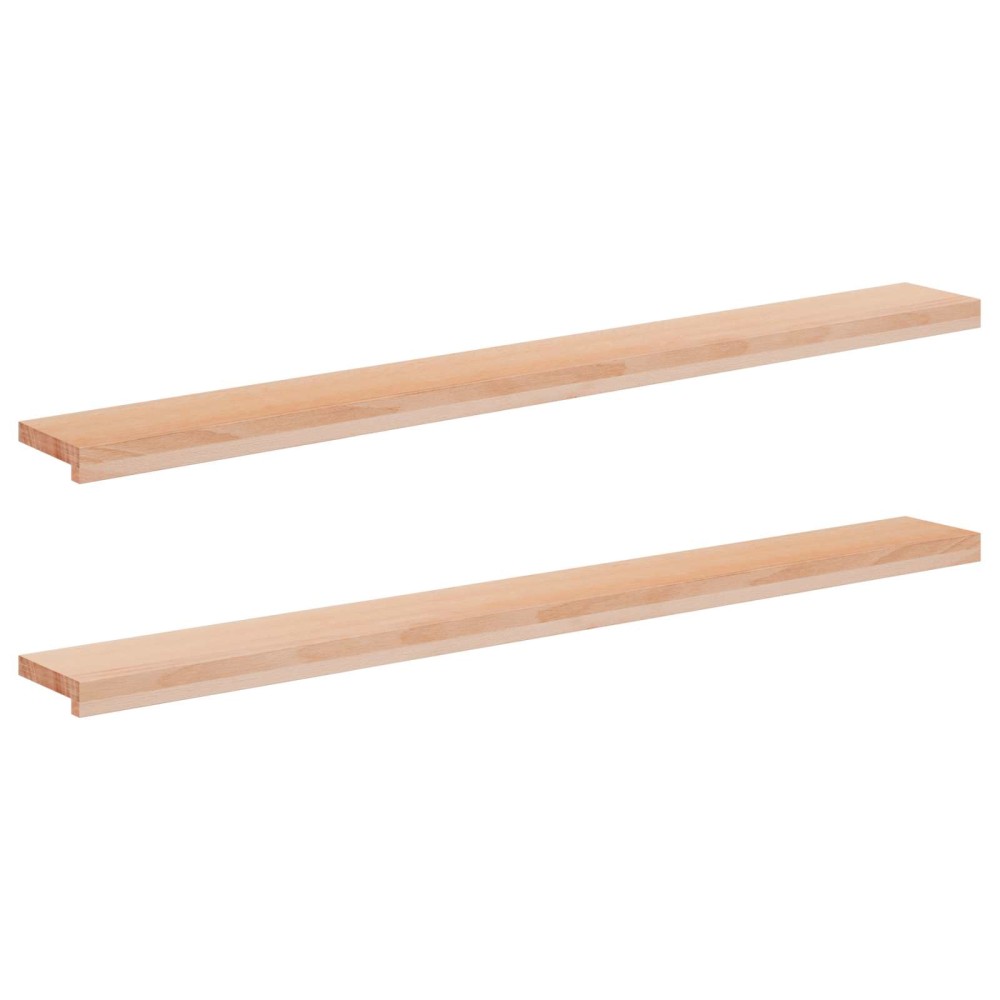 vidaXL Παράθυρα 2 τμχ. Φυσικό 140 x 20 x 2 cm Στερεό ξύλο οξιάς