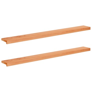 vidaXL Παράθυρα 2 τμχ. Βερνίκι 140 x 20 x 2 cm Στερεό ξύλο οξιάς