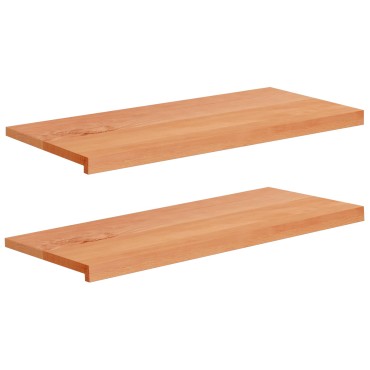 vidaXL Παράθυρα 2 τμχ. Λακαρισμένο 100 x 40 x 2 cm Στερεό ξύλο οξιάς