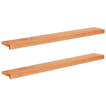 vidaXL Παράθυρα 2 τμχ. Βερνίκι 110 x 20 x 2 cm Στερεό ξύλο οξιάς