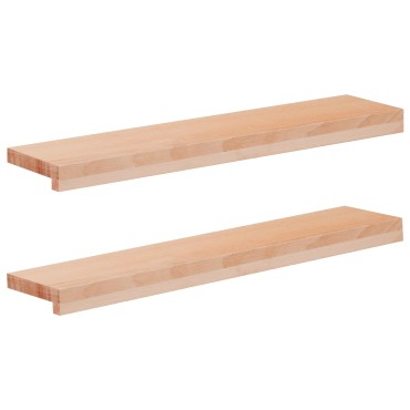 vidaXL Παράθυρα 2 τμχ. Φυσικό 70 x 20 x 2 cm Στερεό ξύλο οξιάς