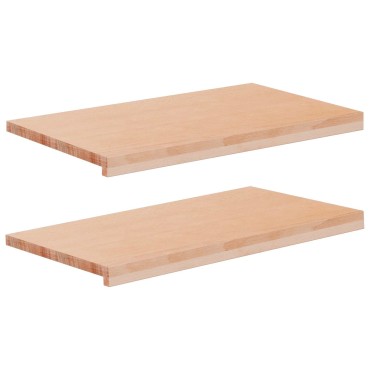 vidaXL Παράθυρα 2 τμχ. Φυσικό 70 x 40 x 2 cm Στερεό ξύλο οξιάς