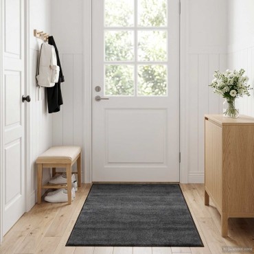 vidaXL Χαλάκι Εξώπορτας Ανοιχτό γκρι 350 x 120 cm 100% Πολυαμίδιο
