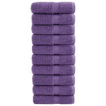 vidaXL Παντόφλες Premium SOLUND 10 τεμ. Μωβ 30x30 εκ. 600 γρ./τ.μ.