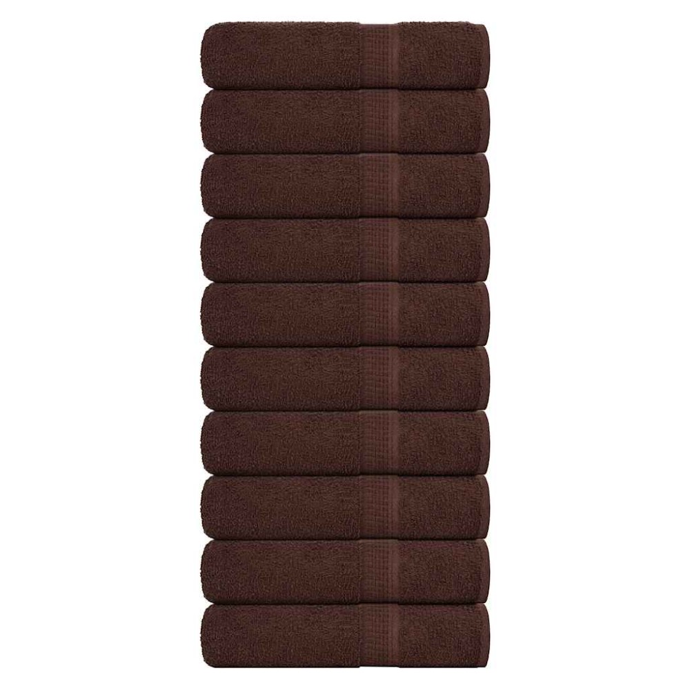 vidaXL Χειροπετσέτες FROGN 10 τεμ. Καφέ 50x100 εκ. 360 γρ./μ²