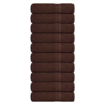 vidaXL Χειροπετσέτες FROGN 10 τεμ. Καφέ 50x100 εκ. 360 γρ./μ²
