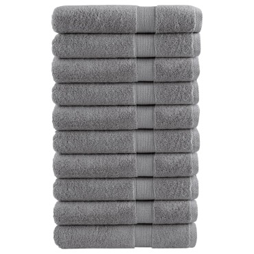 vidaXL Πετσέτες Σάουνας Premium SOLUND 10 τεμ. Γκρι 80x200 εκ. 600 γρ./μ²