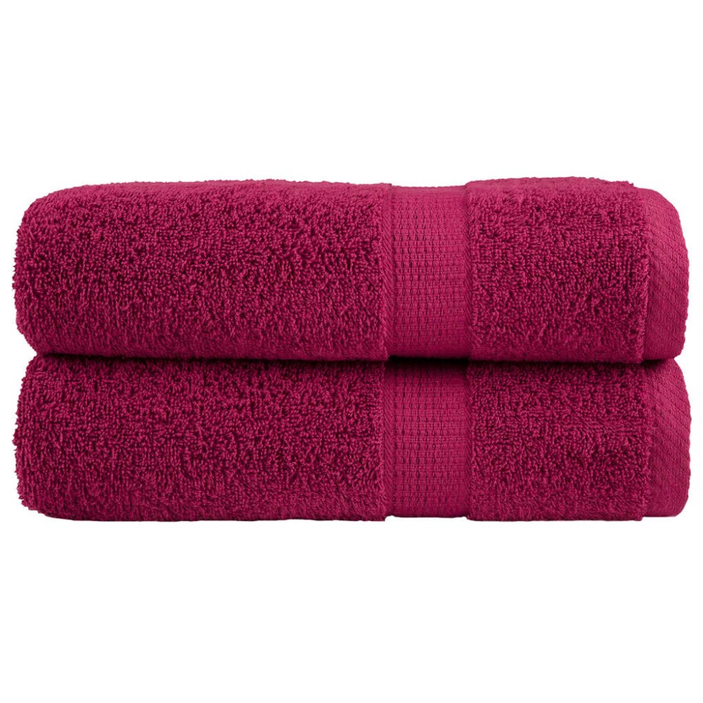 vidaXL Premium Πετσέτες μπάνιου SOLUND 2 τμχ Bordeaux 70x140 εκ. 600 gsm