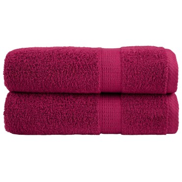 vidaXL Premium Πετσέτες μπάνιου SOLUND 2 τμχ Bordeaux 70x140 εκ. 600 gsm