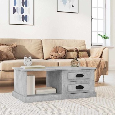 vidaXL Τραπεζάκι Σαλονιού Γκρι Σκυροδ. 90x50x35cm Επεξεργ. Ξύλο 1 τεμ.