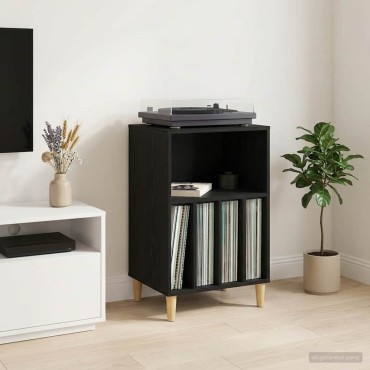 vidaXL Ράφι Πικάπ Μαύρη Δρυς 47x39,5x74,5cm Επεξεργασμένο Ξύλο