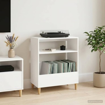 vidaXL Βάση πικάπ Λευκό 71x39,5x83cm Επεξεργασμένο Ξύλο