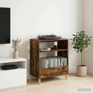 vidaXL Βάση πικάπ Καπνισμένο Ξύλο Δρυός 71x39,5x83cm
