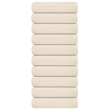 vidaXL Πετσέτες Ντους FROGN 10 τεμ. Κρεμ 70x140 εκ. 360 γρ./μ²