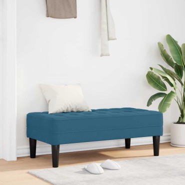 vidaXL παγκάκι με μαξιλάρι Μπλε 113x57x39cm Βελούδο