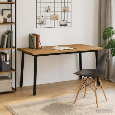 vidaXL Τραπέζι Φαγητού με Ζωντανό Χείλος 160x80x75cm Λευκό 1 τεμ.