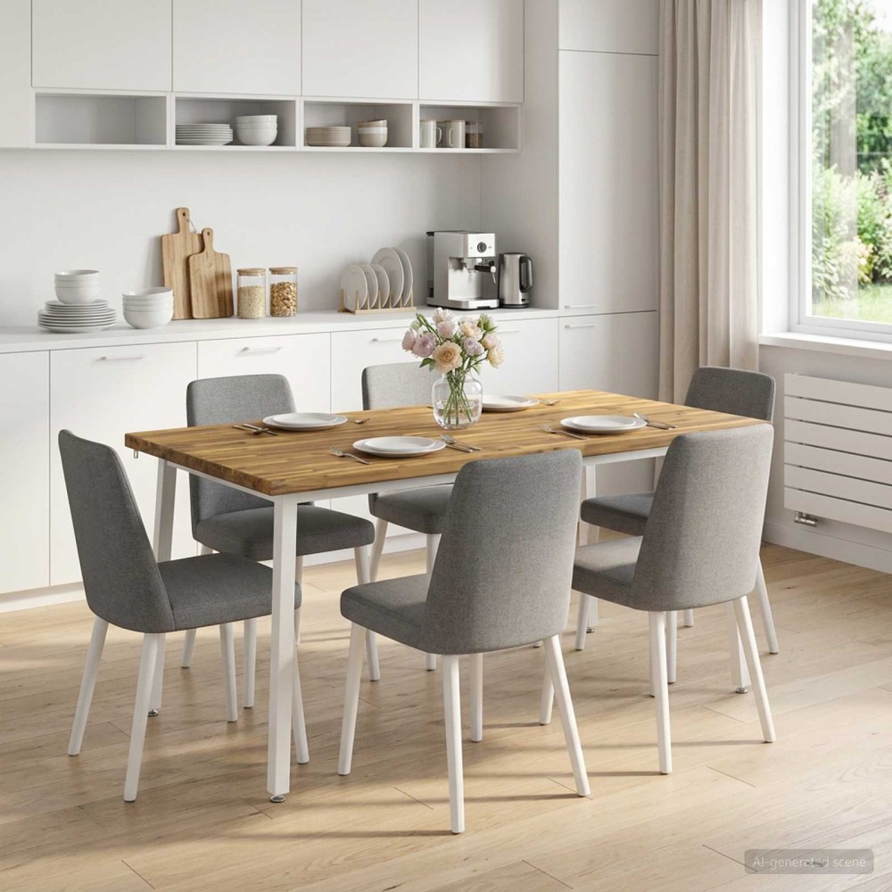 vidaXL Τετράγωνο Τραπέζι Φαγητού 160x80x75cm Στερεό Ξύλο Ακακίας 1 τεμ.