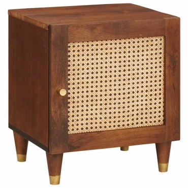 vidaXL Κομοδίνο Καφέ 40x33,5x46cm Μασίφ ξύλο ακακίας 1 τεμ.