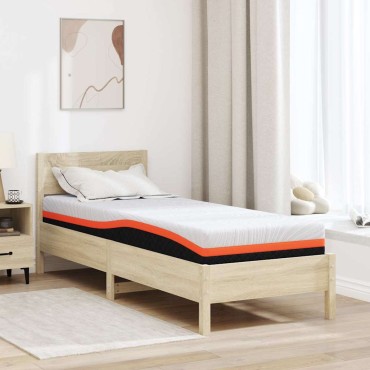 vidaXL Στρώμα Λευκό και Μαύρο 70x200cm Ζακάρ ύφασμα 1 τεμ. - Μονό