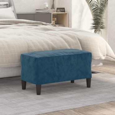 vidaXL Πάγκος Μπλε 70x35x41cm Βελούδινος 1 τεμ.