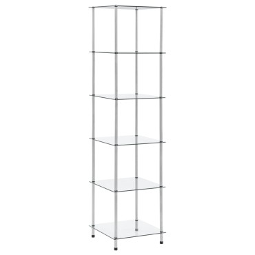 vidaXL Τραπεζάκι Σαλονιού 6 Επιπ. Διαφανές 40x40x160cm Ψημένο Γυαλί 1 τεμ.