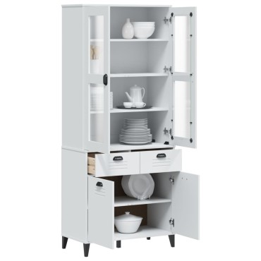 vidaXL Ντουλάπι Ψηλό VIKEN Λευκός 80x40x190cm από Μασίφ Ξύλο Πεύκου 1 τεμ.
