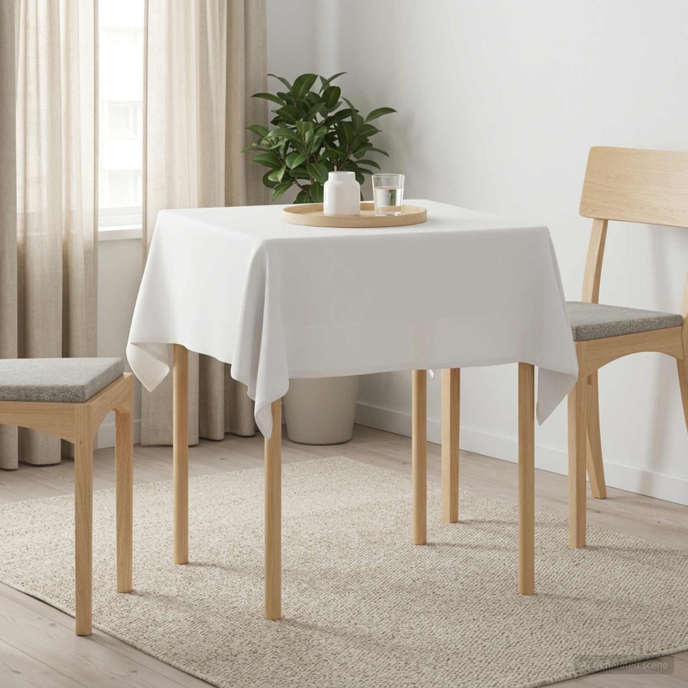 vidaXL Ύφασμα Τραπέζης τετράγωνο Λευκό 90 x 90 cm Πολυεστέρας