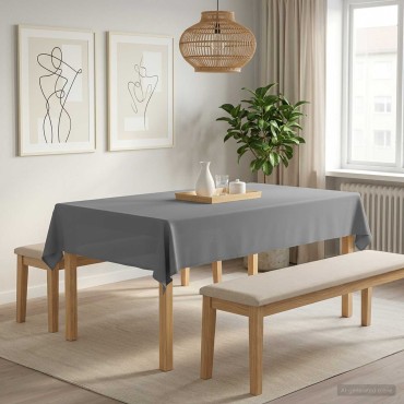 vidaXL Ύφασμα Τραπέζης Ανοιχτό γκρι 110 x 160 cm Πολυεστέρας