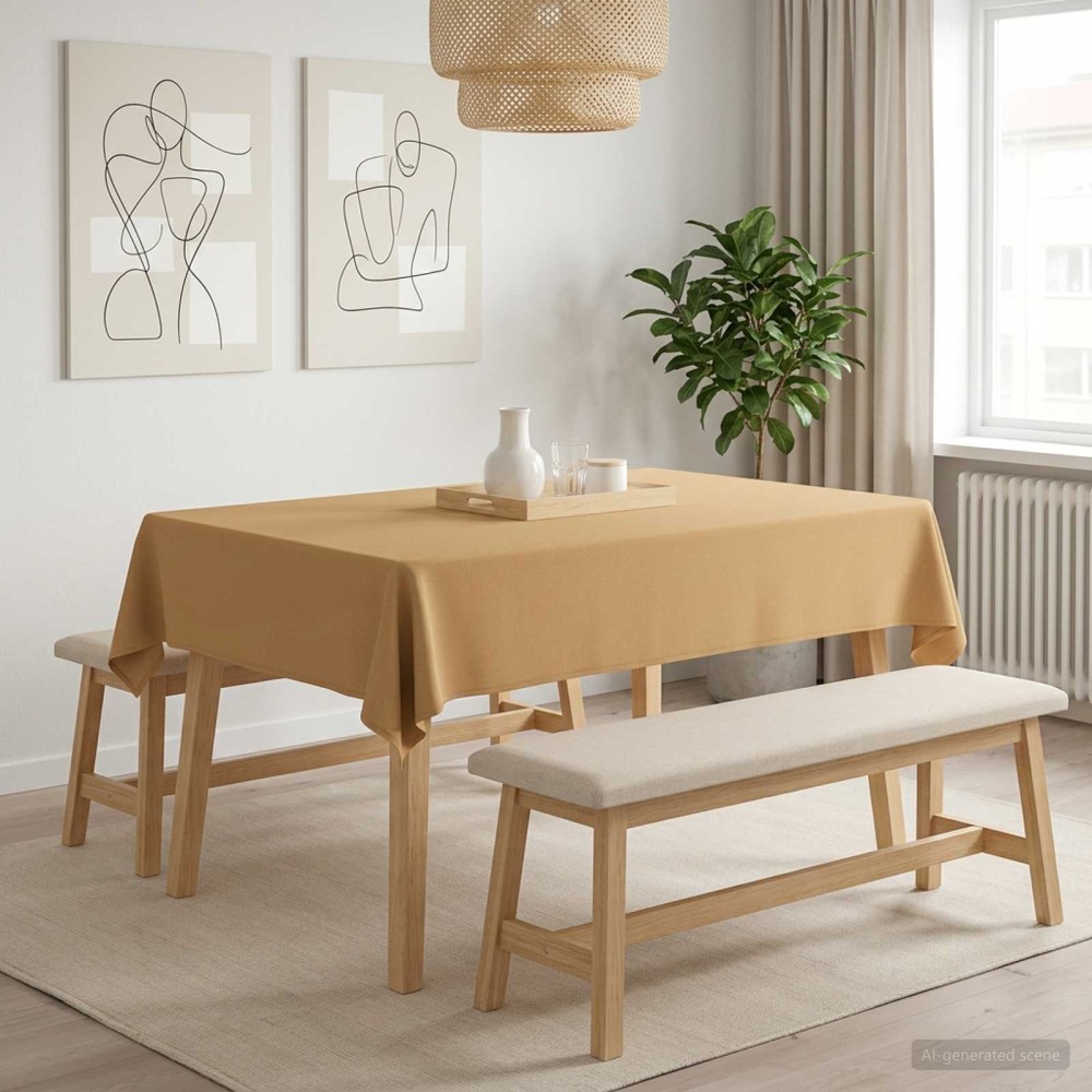 vidaXL Ύφασμα Τραπέζης Ορθογώνιος Μπεζ 140 x 160 cm Πολυεστέρας