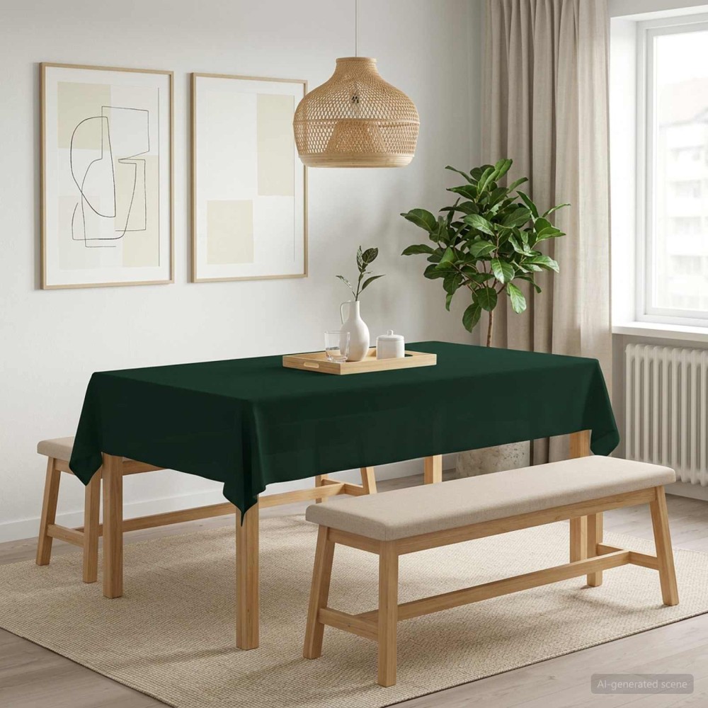 vidaXL Ύφασμα Τραπέζης Σκούρο Πράσινο 140 x 200 cm Πολυεστέρας